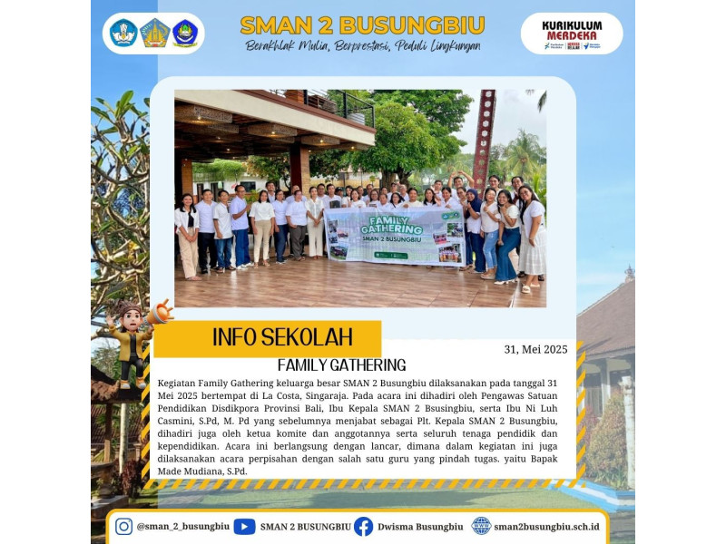 Family Gathering keluarga besar SMAN 2 Busungbiu