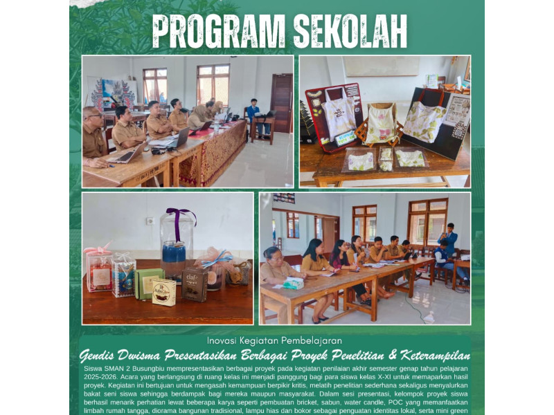 🎓 Gendis Dwisma Presentasikan Beragam Proyek Inovatif: Dari Penelitian Sederhana hingga Karya Berbasis Kearifan Lokal 🌟