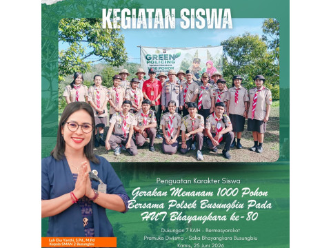 🌱 Pramuka Dwisma Ikuti Gerakan Menanam 1.000 Pohon Bersam