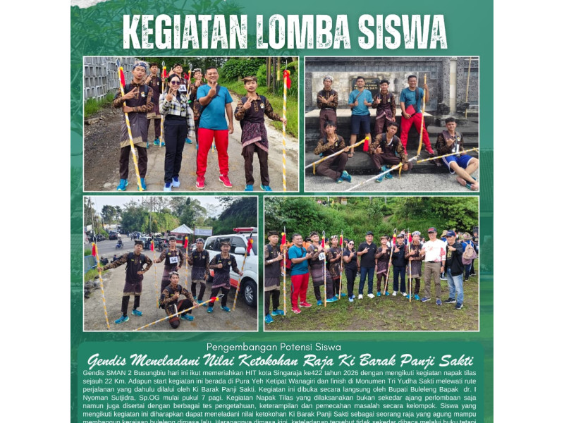 SMAN 2 Busungbiu Ikuti Lomba Napak Tilas HUT Kota Singaraja ke-422