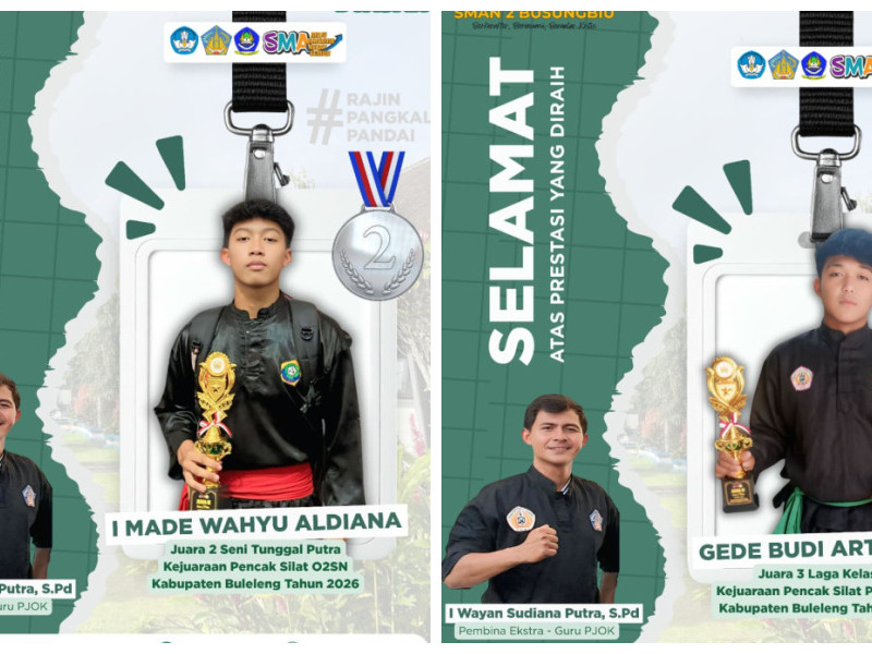 🏆 Kabar Prestasi Dwisma: Siswa SMAN 2 Busungbiu Torehkan Prestasi Gemilang pada O2SN dan Porsenijar Kabupaten Buleleng 2026 🎊