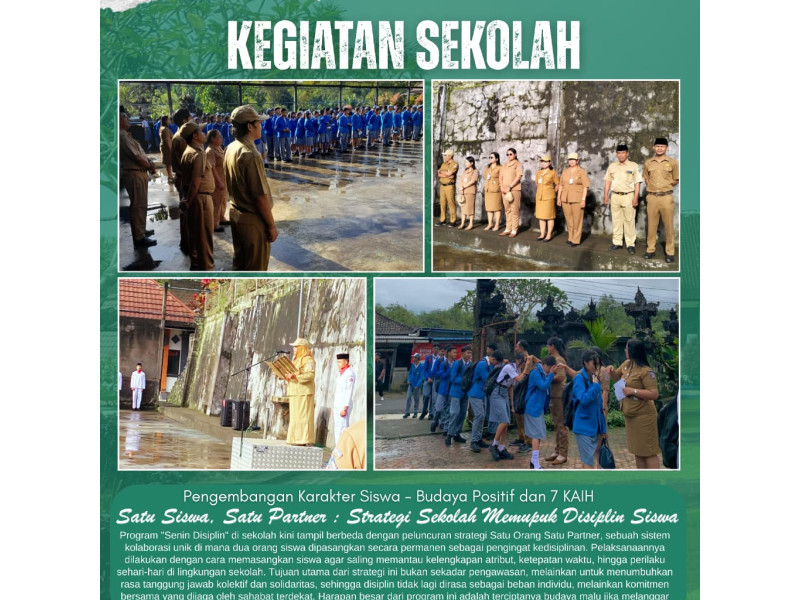 Senin Disiplin : Satu Siswa–Satu Partner, Disiplin yang Tumbuh dari Kepedulian