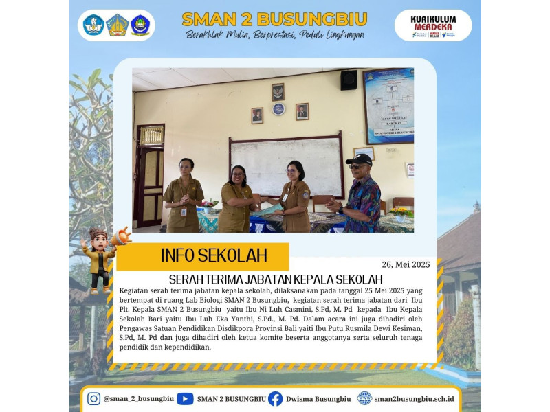 SERAH TERIMA JABATAN KEPALA SEKOLAH