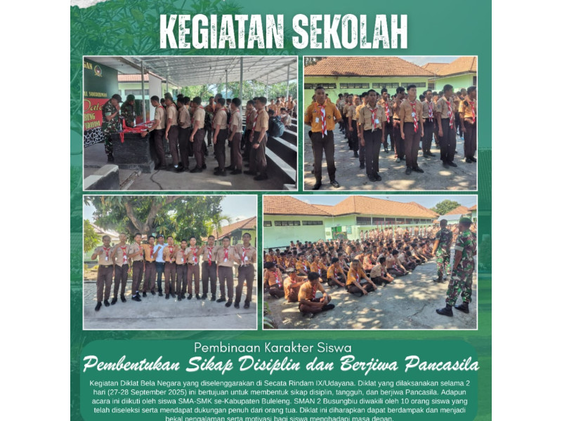 Siswa SMAN 2 Busungbiu Ikuti Diklat Bela Negara Bersama TNI di Secata Rindam IX/Udayana