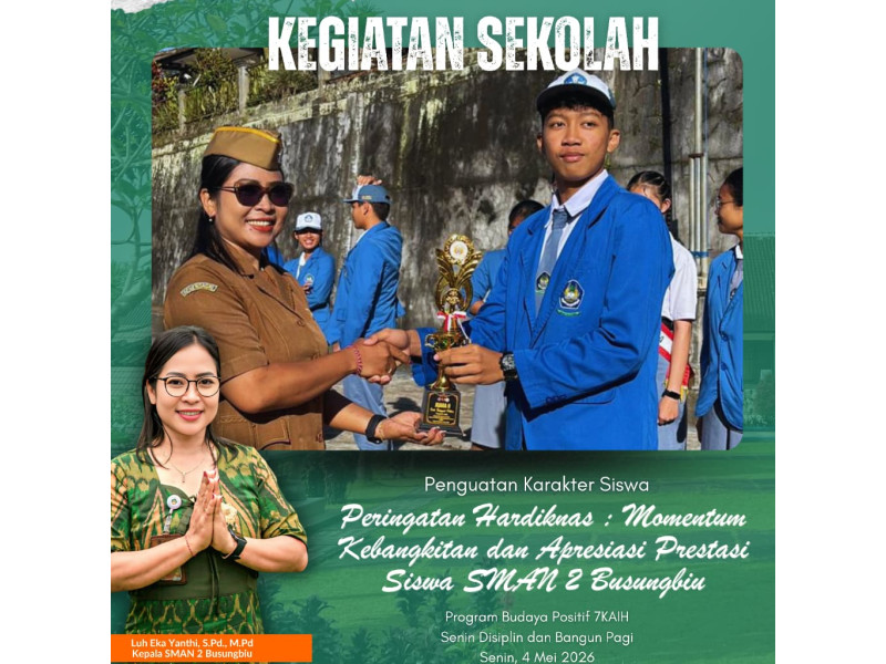 Upacara Hardiknas 2026: Momentum Kebangkitan Pendidikan dan Apresiasi Prestasi Siswa Dwisma 🏆🎓 Mewujudkan Pendidikan Bermutu untuk Semua, Menumbuhkan Generasi Emas Dwisma